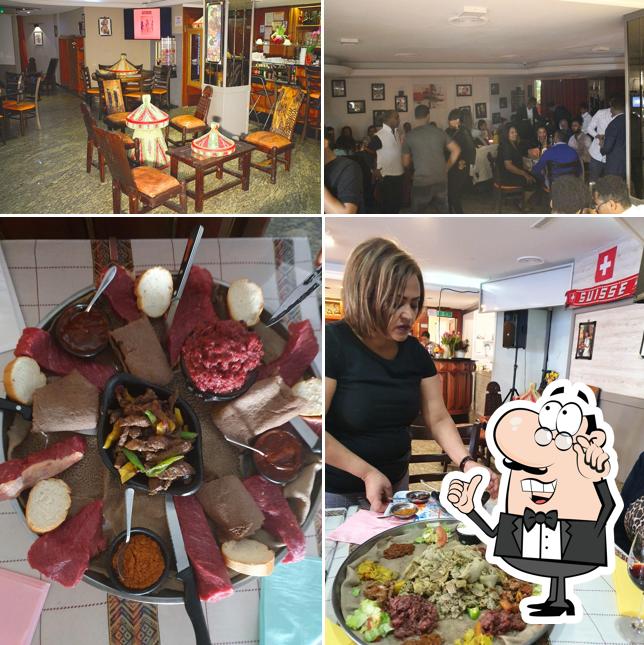 La interni e cibo del ristorante