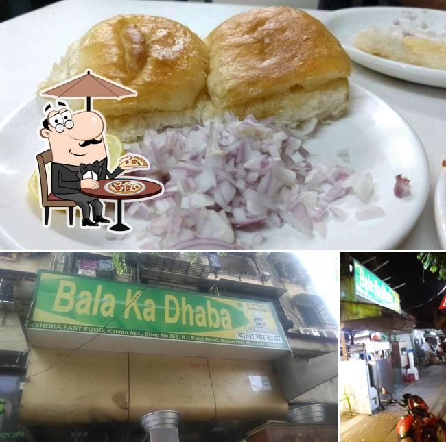 The picture of exterior and food at Bala Ka Dhaba