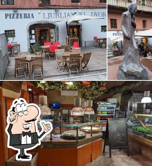 Gli interni di Gostilna, pizzeria, okrepčevalnica in delikatesa ljubljanski Dvor Ivan Kapetanović s.p