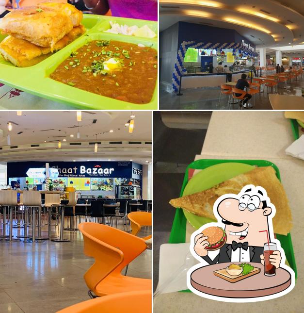 Order a burger at Chaat Bazaar