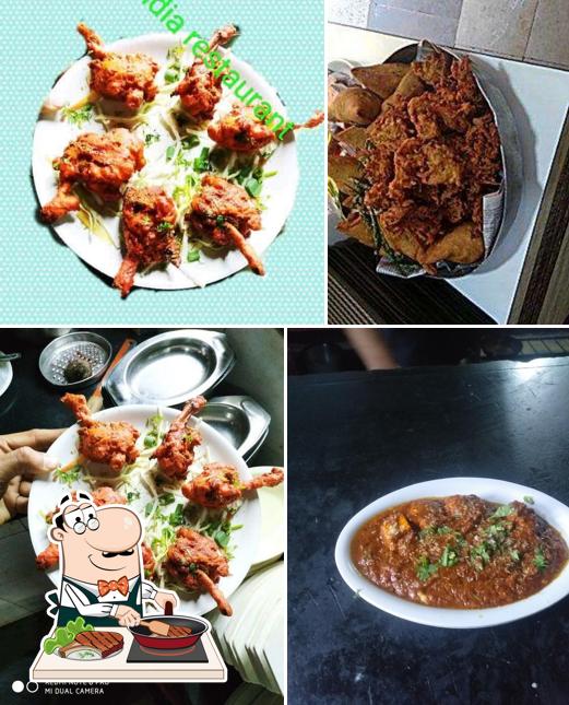 Order meat dishes at India restaurant