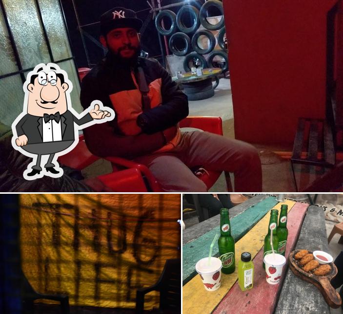 The image of interior and beer at Rider's Cafe "Dockyard"