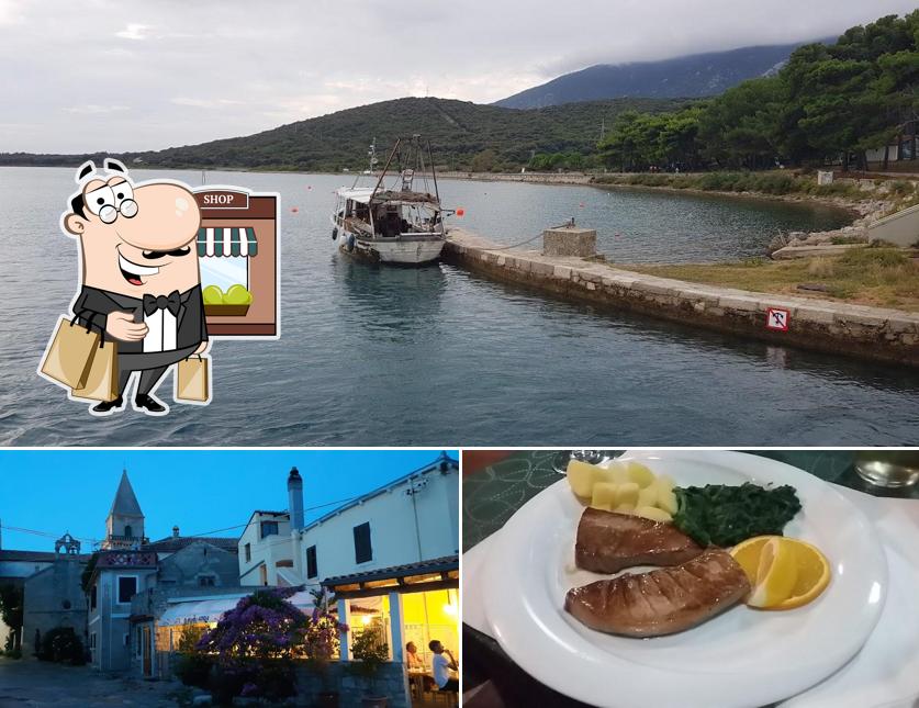 Questa è la foto che mostra la esterno e cibo di Restaurant Adria