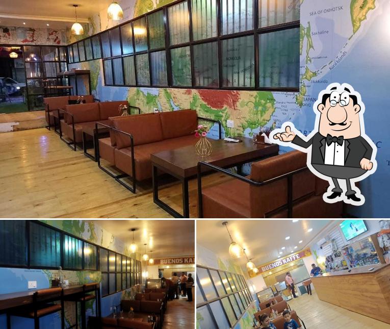 Among different things one can find interior and food at BUENOS KAFFE