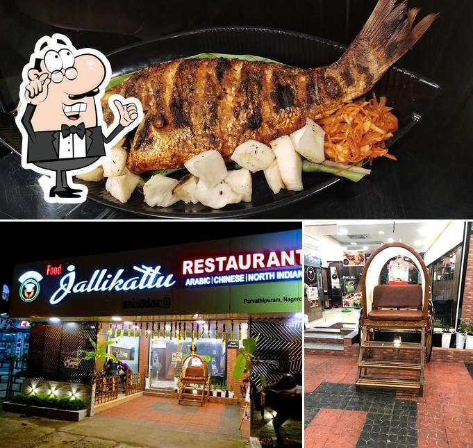 The image of interior and seafood at Food Jallikattu Restaurant