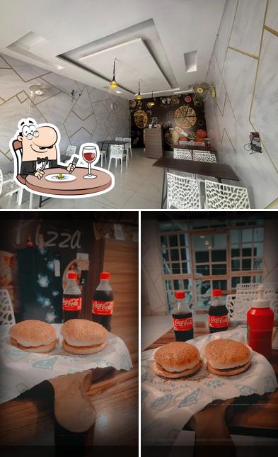 The photo of food and interior at King pizza