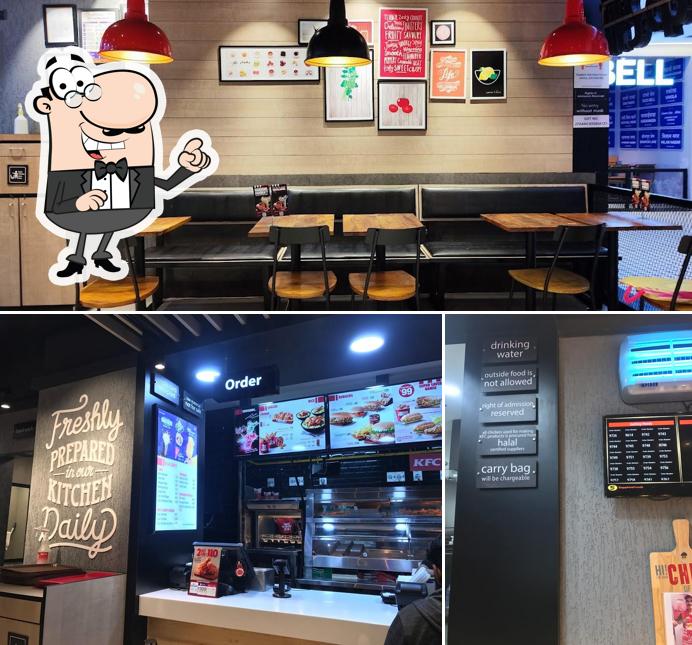 Take a seat at one of the tables at KFC