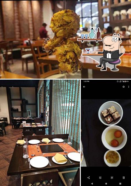 The interior of Flame And Grill