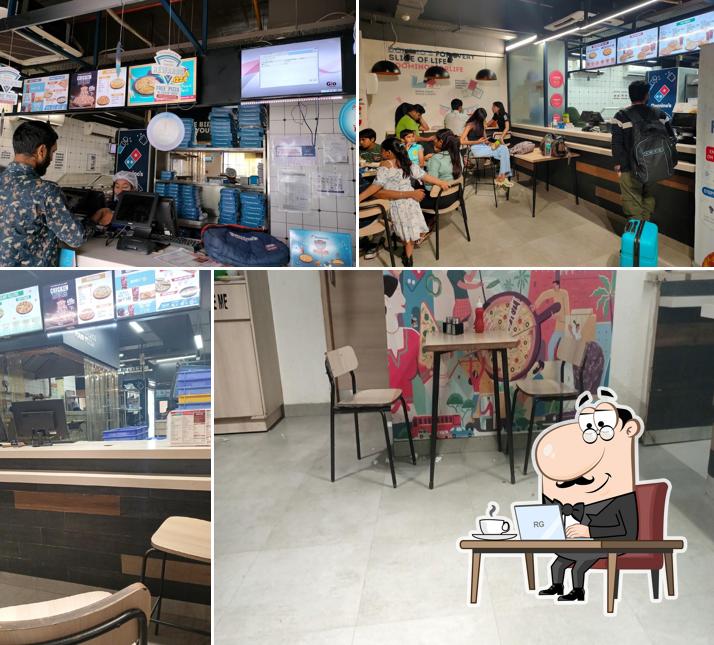 The interior of Domino's Pizza Railway Station, Raipur