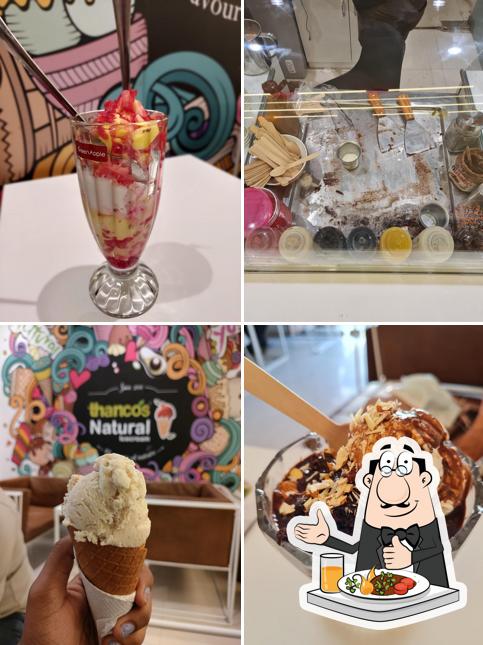 Food at Thanco's Natural Ice Cream