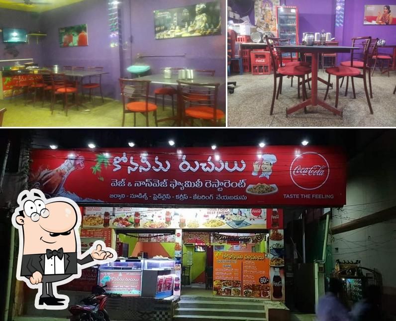 The interior of Konaseema Ruchulu Kakinada near satyagowri theatr