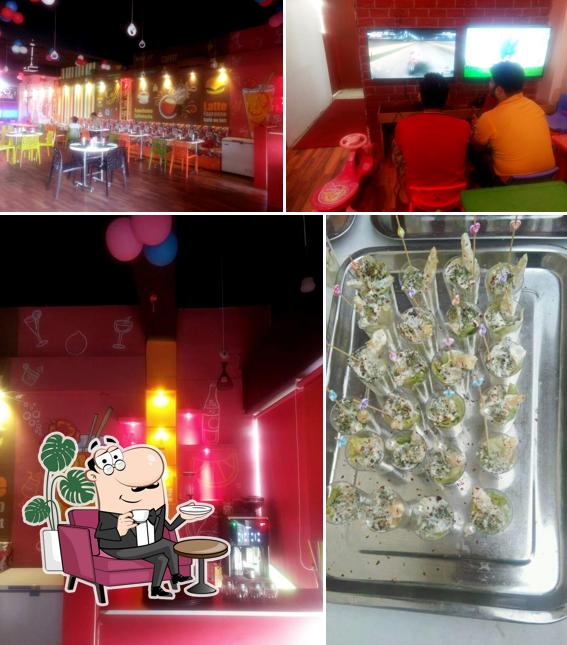 Take a seat at one of the tables at Cafe O'Clock