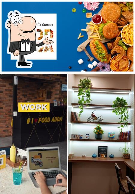 The restaurant's interior and food