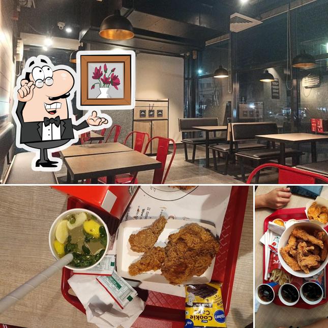 KFC is distinguished by interior and dining table