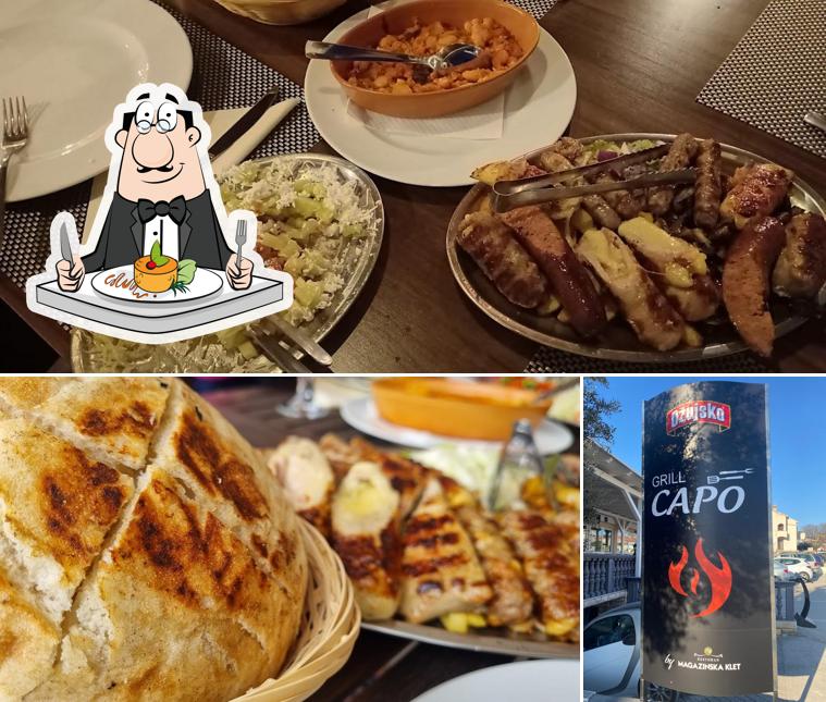 La cibo e esterno del ristorante