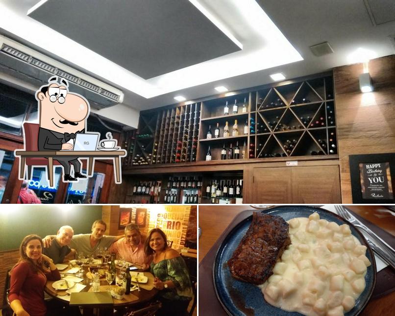 Confira a ilustração ilustrando interior e exterior no Trattoria 1958