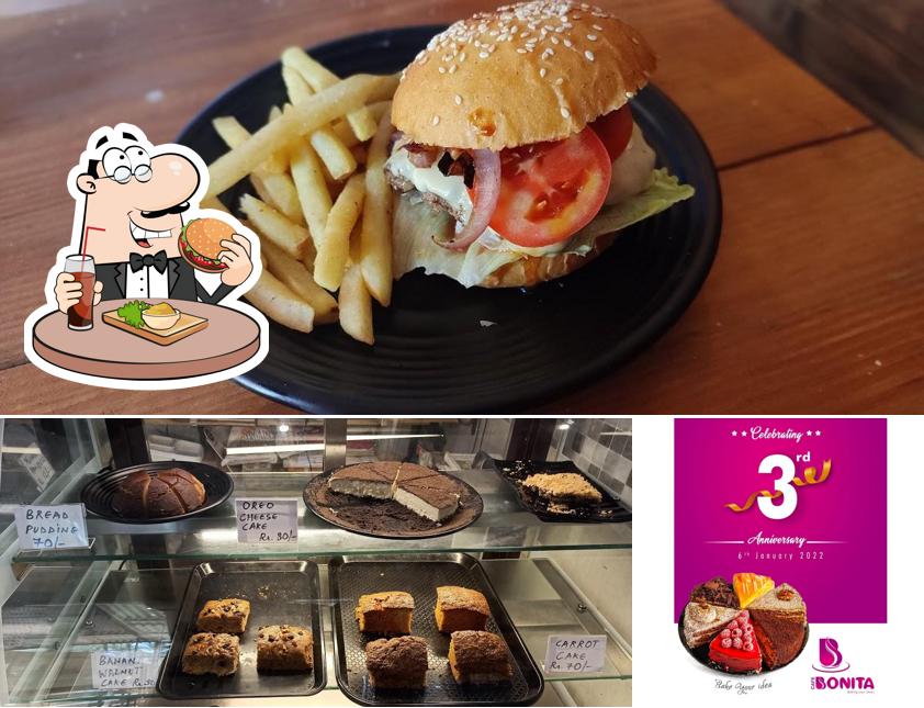 Try out a burger at Cafe Bonita