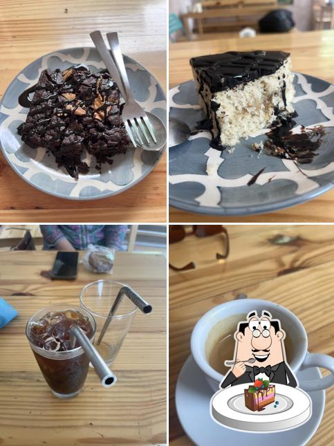 Chocolate cake at Cookie Lady speciality coffee plant based