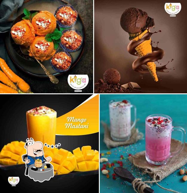 Among different things one can find food and drink at Kiga Ice Cream
