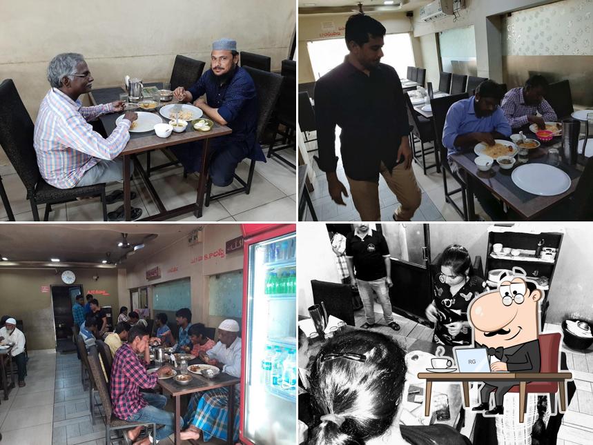 Take a seat at one of the tables at Dawat Biryani House