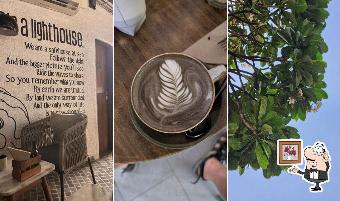 Take a seat at one of the tables at Grounded Cafe