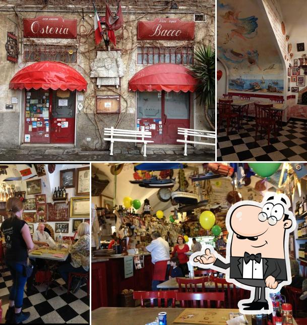 Gli interni di Osteria Bacco