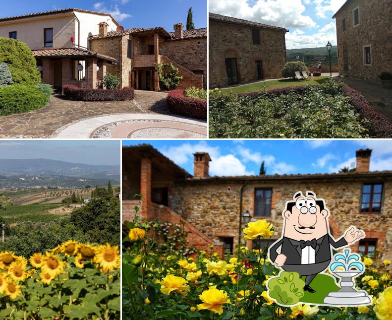 Puoi goderti l'aria fresca da seduto all'esterno di Relais Riserva di Fizzano