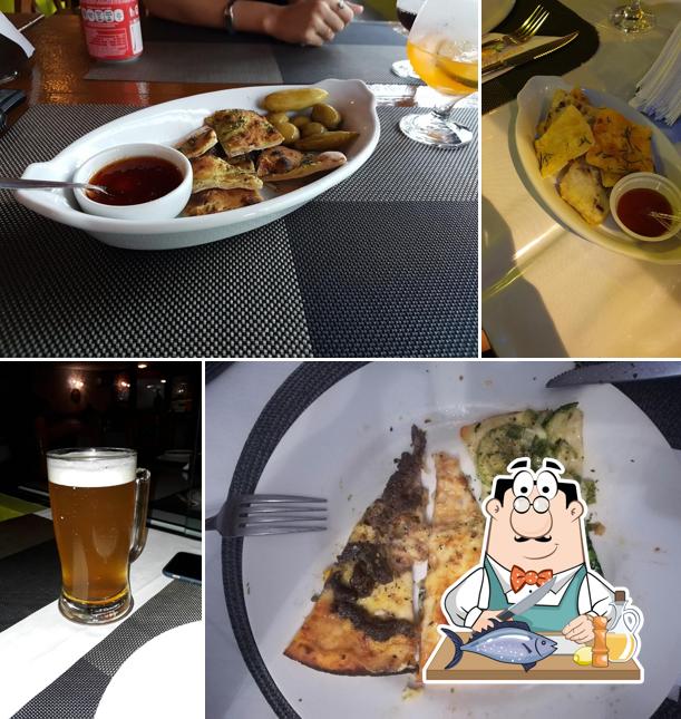 Salmão grelhado em Fiore di Zucca restaurante e pizzaria