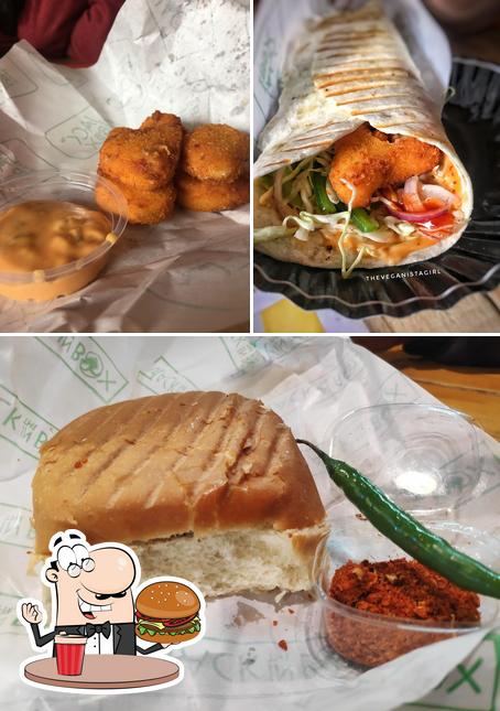 Try out a burger at Desi Palette