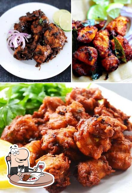 Order meat dishes at F2 friends and family Restaurant Gudur