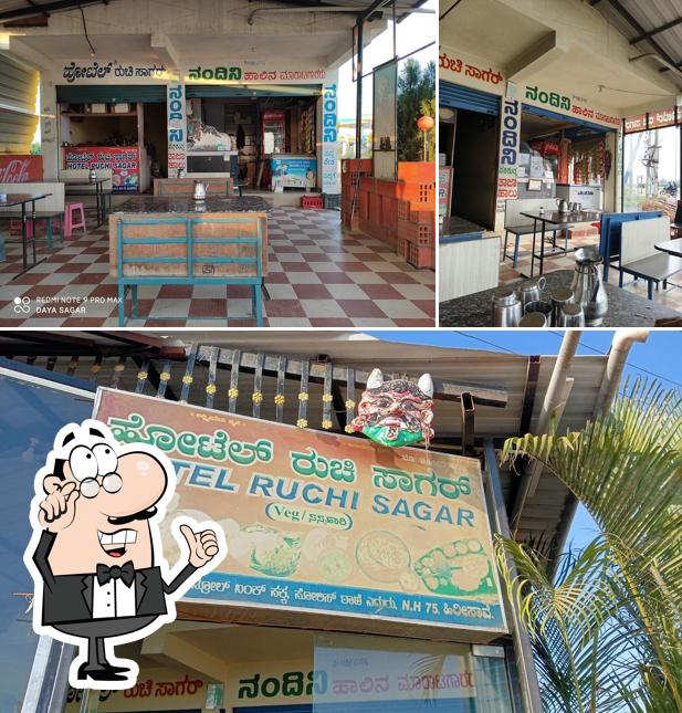 Among various things one can find interior and food at Hotel Ruchi Sagar