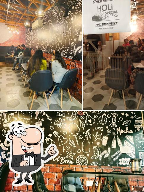 Check out the photo showing interior and blackboard at Brewin Cafe