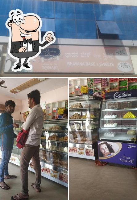 The interior of Bhavana Bake & Sweets