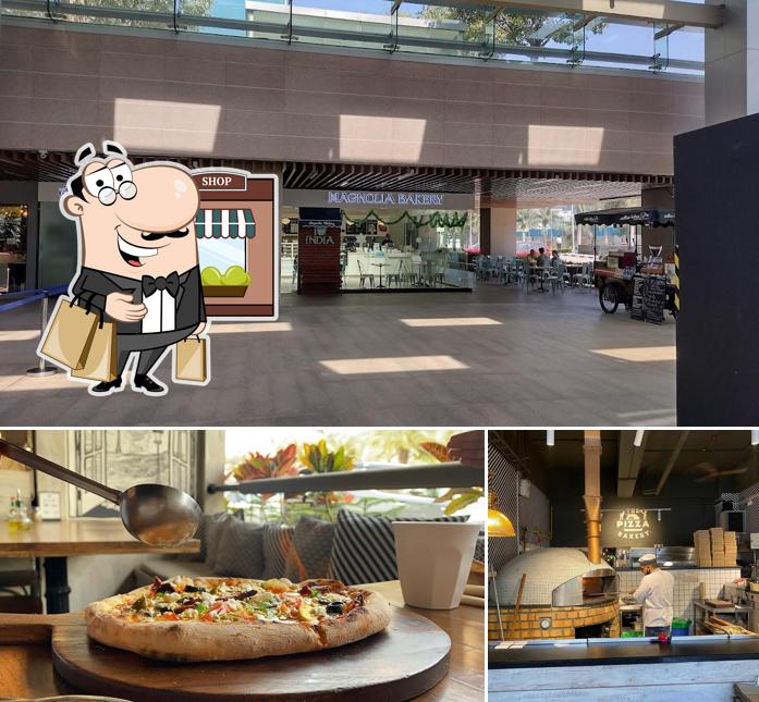 The photo of Magnolia Bakery’s exterior and food