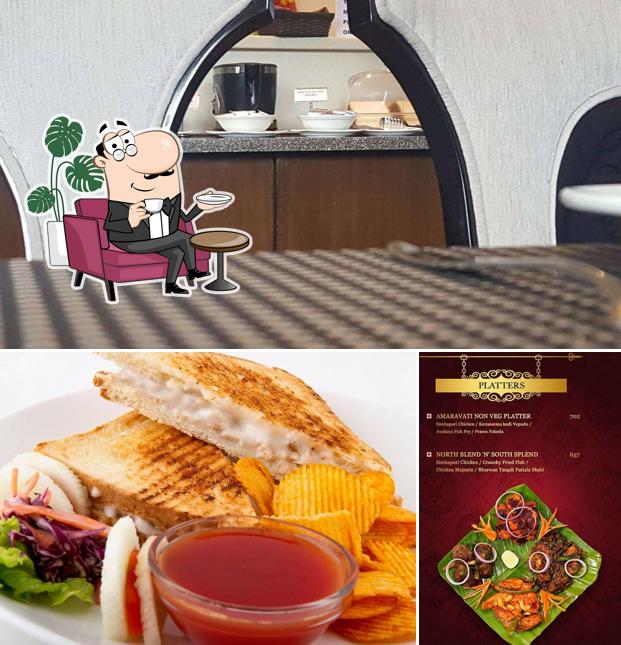Take a seat at one of the tables at Flavours - The Restaurant of Jubilee Ridge