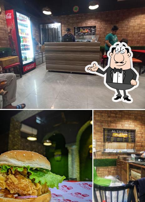 This is the picture displaying interior and food at Al Tavuk