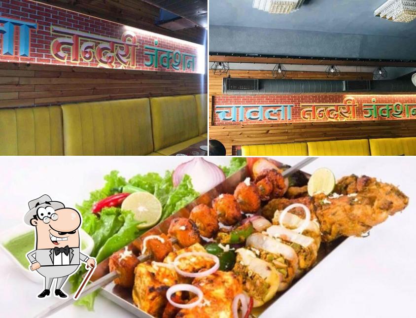 The picture of exterior and food at Chawla's Tandoori Junction