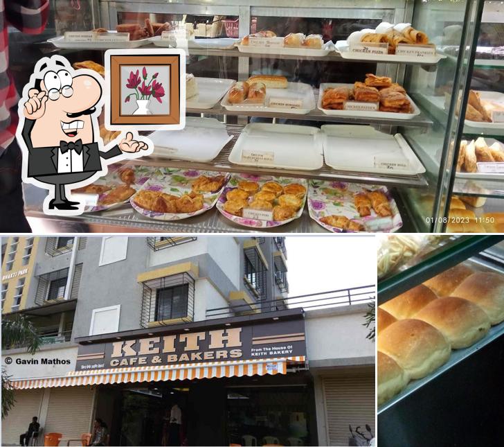 Check out the image displaying interior and food at Keith Bakery