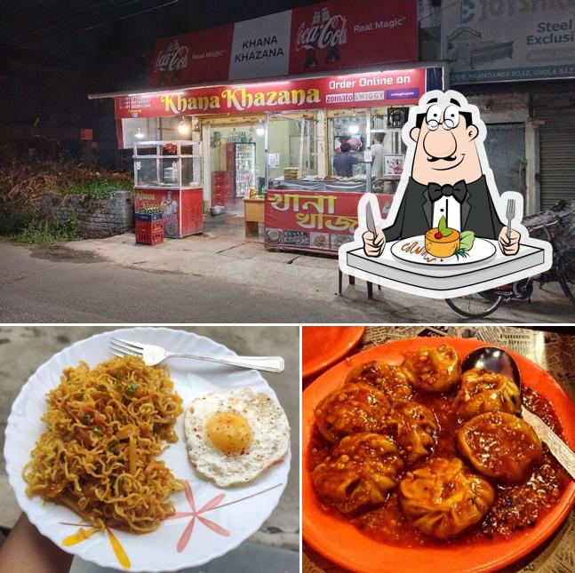 This is the image depicting food and exterior at Khana khazana