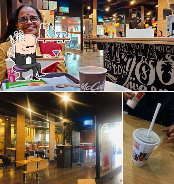 This is the image displaying interior and beverage at McDonald's