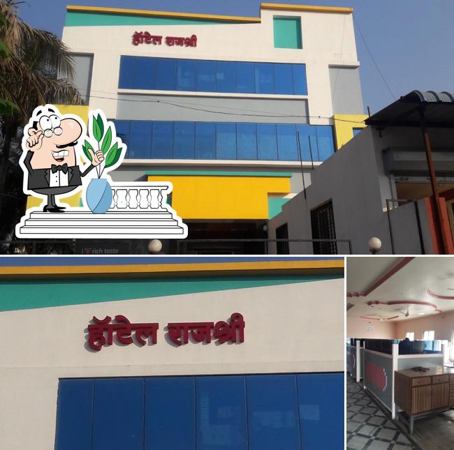 This is the image depicting exterior and interior at Hotel Rajshree