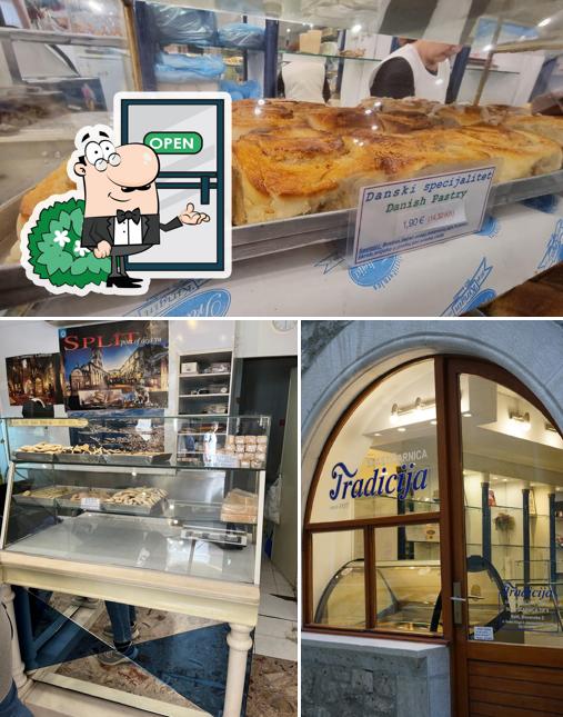 La esterno e cibo del ristorante
