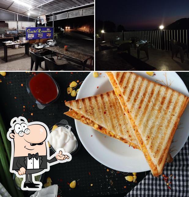The image of interior and exterior at Sanchi Breakfast point