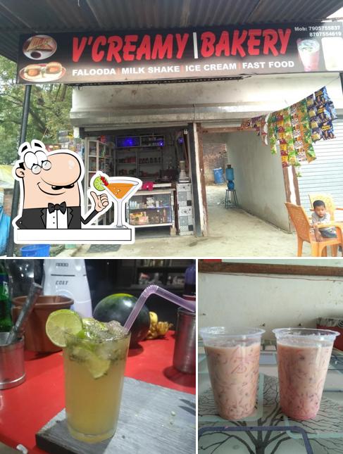 This is the picture showing drink and exterior at V Creamy