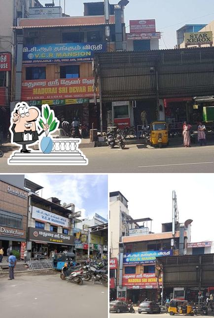 The exterior of Madurai Sri Devar Hotel