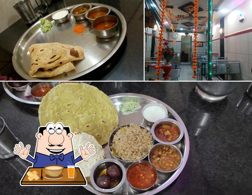 The picture of food and exterior at New Jain Khanaval