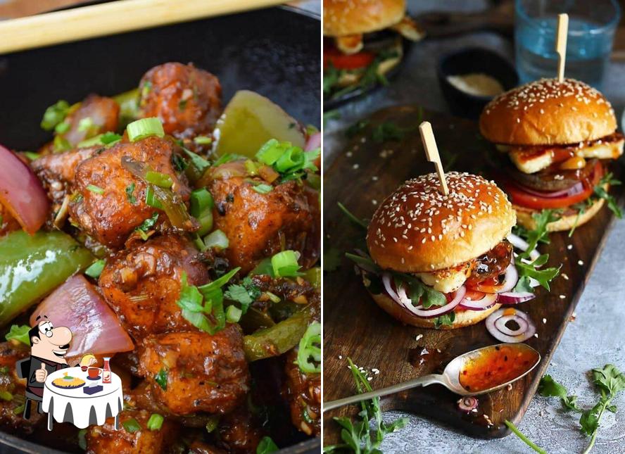 Order a burger at The Indian Khazana