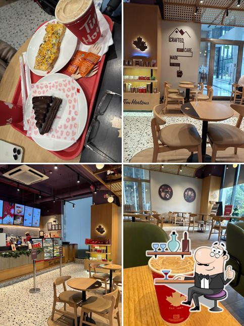 Take a seat at one of the tables at Tim Hortons