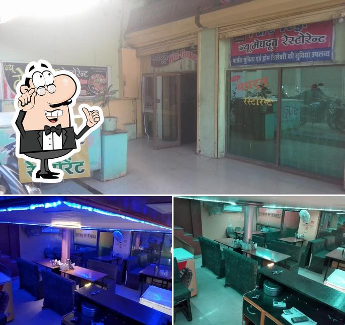 The interior of Meghdoot restaurant