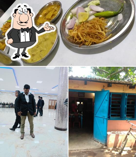 This is the picture depicting interior and food at Ganga Hotel